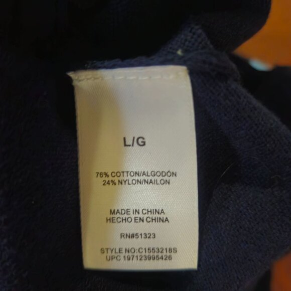 Vince Camuto Womens Classic Navy Puff Sleeve Sweater With Keyhole Back Size L Co - Picture 6 of 12